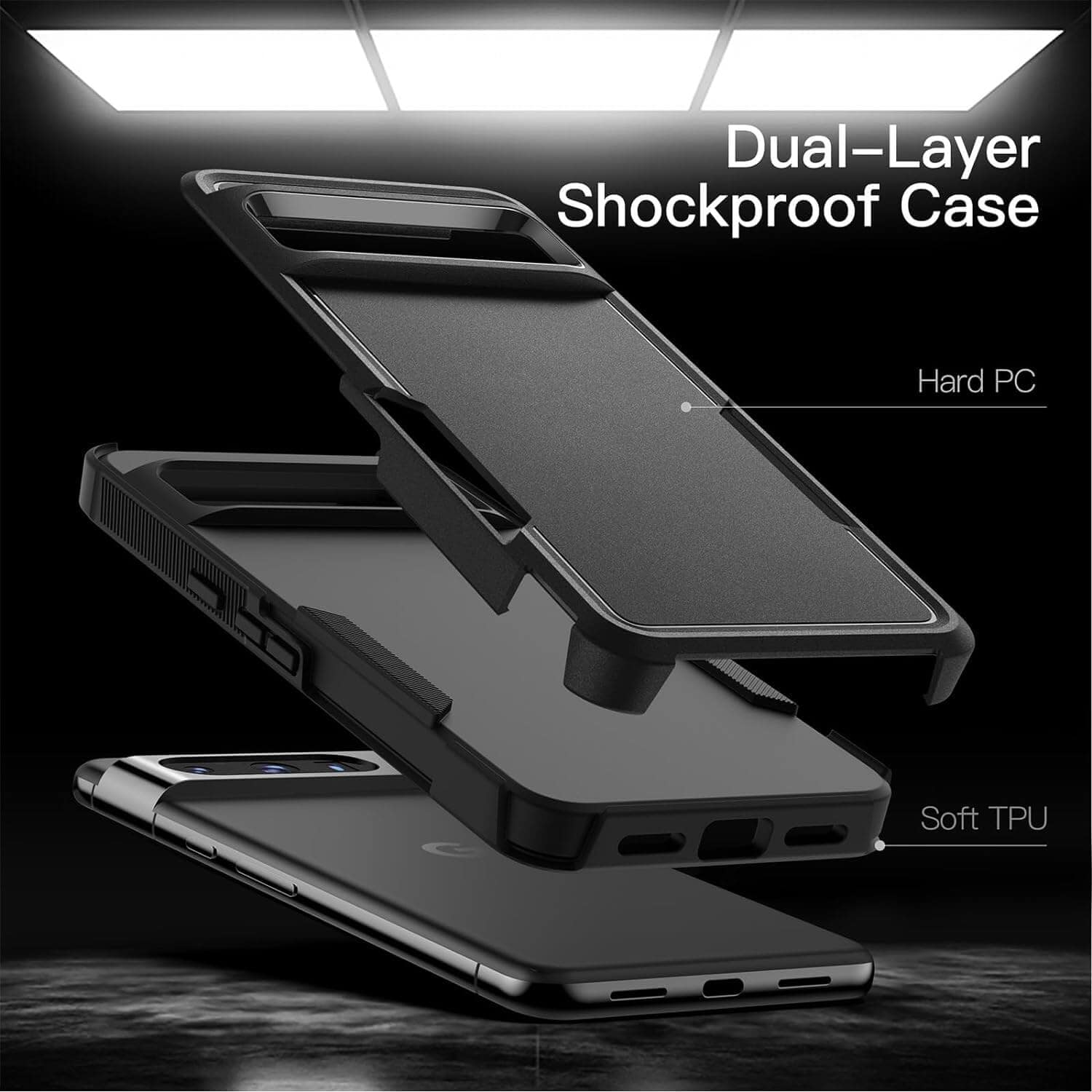 For Google Pixel 8/8A/8Pro 2in1 Case Drop Resistant Defender Tradies Hybrid Armor Heavy Duty Rugged Shockproof Tough Protective Cover