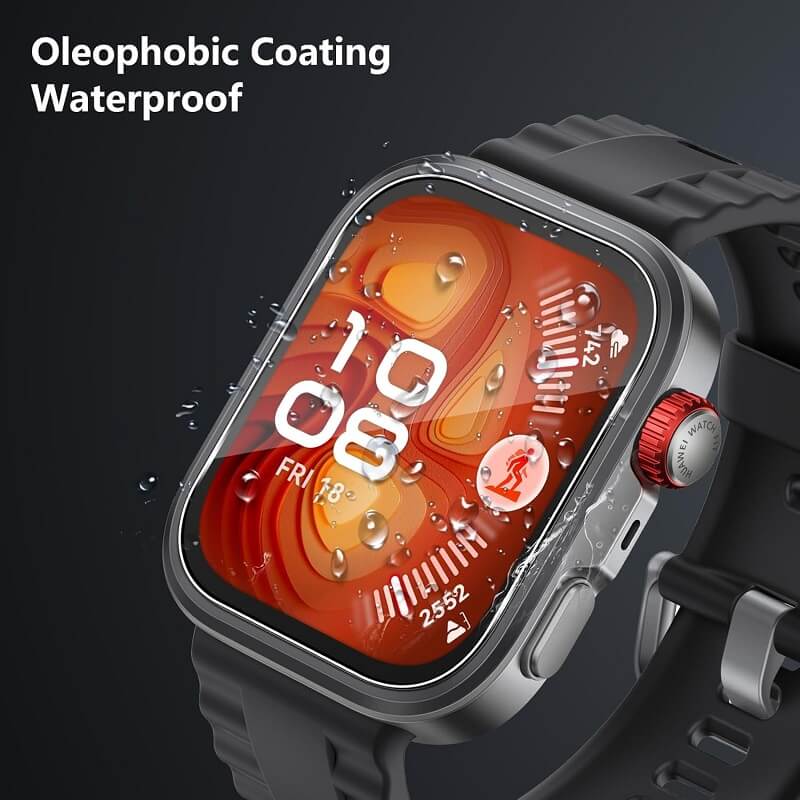 (3 Pcs) Fitbit Versa Versa 4 /Versa 3 Screen Protector Full Coverage Tempered Glass Guard (Black)