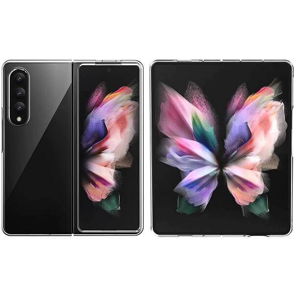 For Samsung Galaxy Z Fold 3 5G Transparent Hard Shel Slim Polycarbonate Case Cover (Clear)