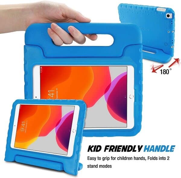 Apple iPad Air 3 /iPad Pro 10.5 inch kids Case, Kickstand Shockproof Protective Heavy Duty Handle Stand Light Weight Kids Friendly Cover (Blue)