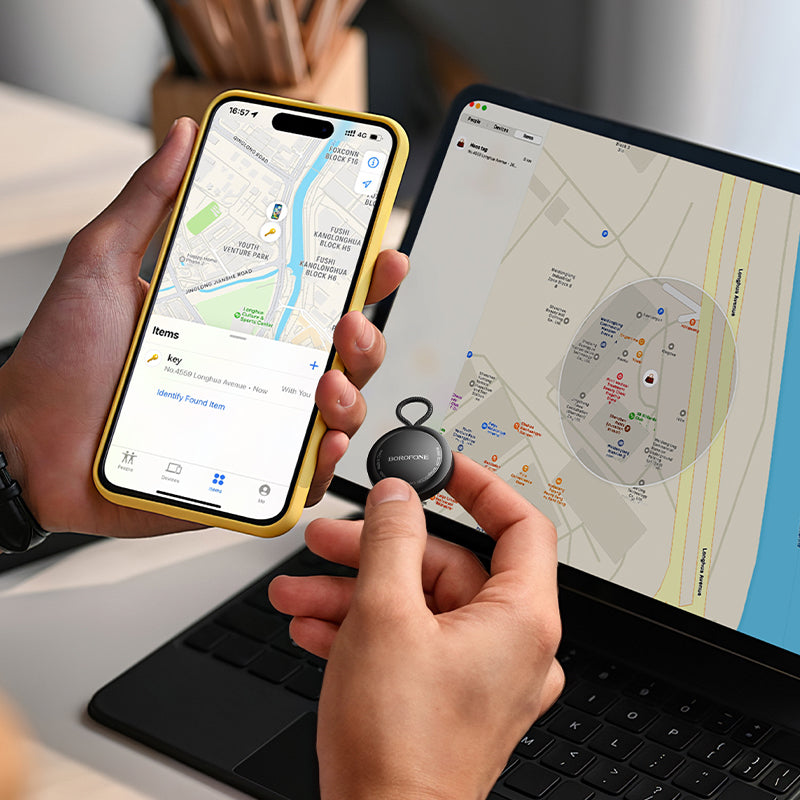 Borofone BC104 Anti-Lost Device with Apple Find My – Intelligent GPS Positioning Tracker for Keys, Bags, Luggage, and Vehicles – Smart Locator