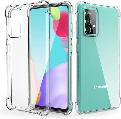 Samsung Galaxy A52 5G Clear Case Shockproof Tough Gel Clear Transparent Air Cushion Cover (Transparent)