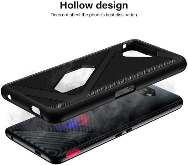 Asus Rog Phone 5 /5s 5G Case Heat Dissipation Silicone TPU Ultra Slim Thin Cover Scratch Resistant Shockproof Cover (Black)