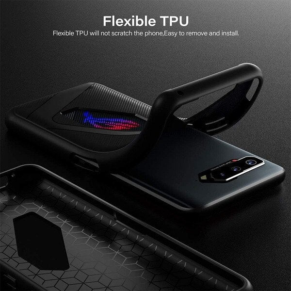Asus Rog Phone 5 /5s 5G Case Heat Dissipation Silicone TPU Ultra Slim Thin Cover Scratch Resistant Shockproof Cover (Black)
