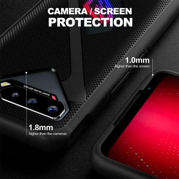 Asus Rog Phone 5 /5s 5G Case Heat Dissipation Silicone TPU Ultra Slim Thin Cover Scratch Resistant Shockproof Cover (Black)