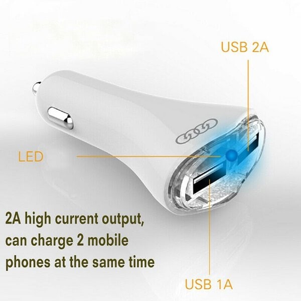 Aoleaky 551 car mobile phone charger dual-port USB mobile phone fast car charger car charger 12v-24v