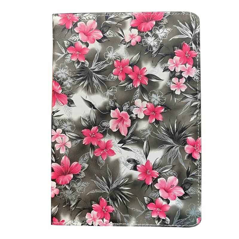 Apple iPad 10th Gen Smart Leather Case, 10th Generation 10.9 inch Rotating 360 Degree Stand Cover (Grey Flower Pattern)