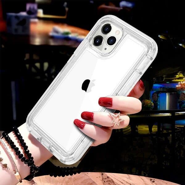 Apple iPhone 14 Pro Case Clear Drop Resistant Defender Tough Bumper Heavy Duty Shockproof Back Cover