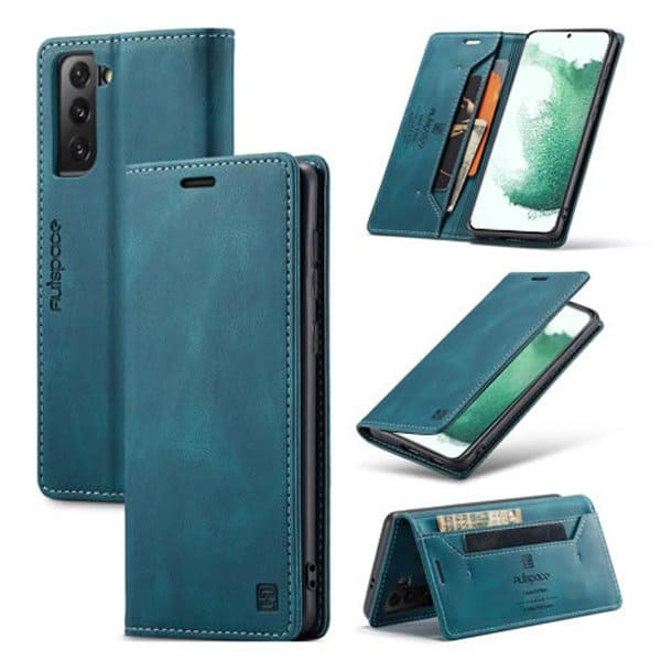 AutSpace For Samsung Galaxy S22 | S22+ /S22 Plus | S22 Ultra Case RFID Blocking Retro Flip Premium Leather Card Holder Wallet Cover