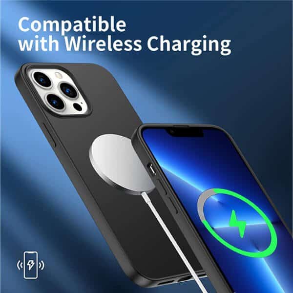 Back Case For Apple iPhone 13 Pro Max Silicone Silky Soft Touch Full Protective Anti Scratch Cover with Microfiber Lining Back Case (Black)