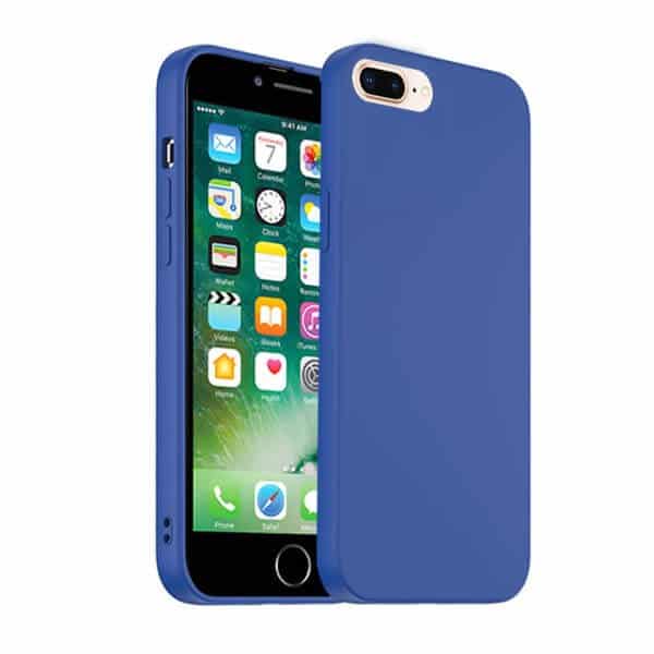 Back Case For Apple iPhone 7Plus 8Plus Silicone Silky Soft Touch Full Protective Anti Scratch Cover with Microfiber Lining Back Case (Blue)