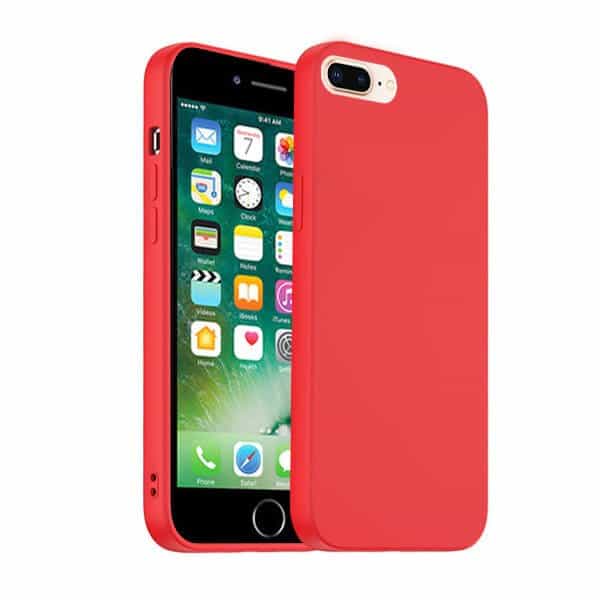 Back Case For Apple iPhone 7Plus 8Plus Silicone Silky Soft Touch Full Protective Anti Scratch Cover with Microfiber Lining Back Case (Red)