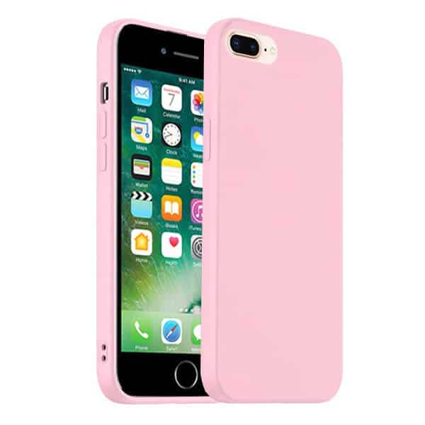 Back Case For Apple iPhone 7Plus 8Plus Silicone Silky Soft Touch Full Protective Anti Scratch Cover with Microfiber Lining Back Case (Sand Pink)