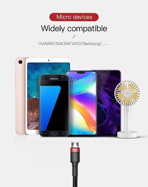 Baseus Micro USB Cable 2.4A Fast Charging Android Mobile Phone USB Micro Cable Charger Data Sync Cable Cord