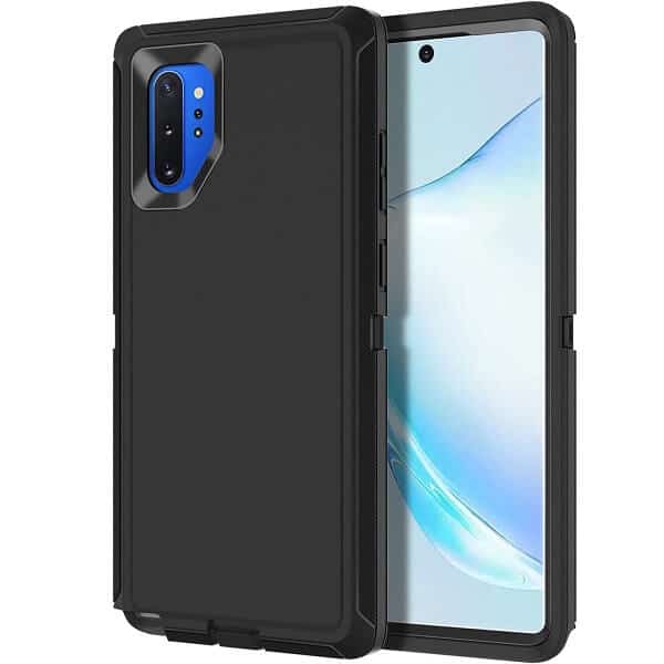 Samsung Galaxy Note 10+ /10 Plus Case Drop Resistant Defender Tradies Heavy Duty Rugged Shockproof Tough Cover (Black)