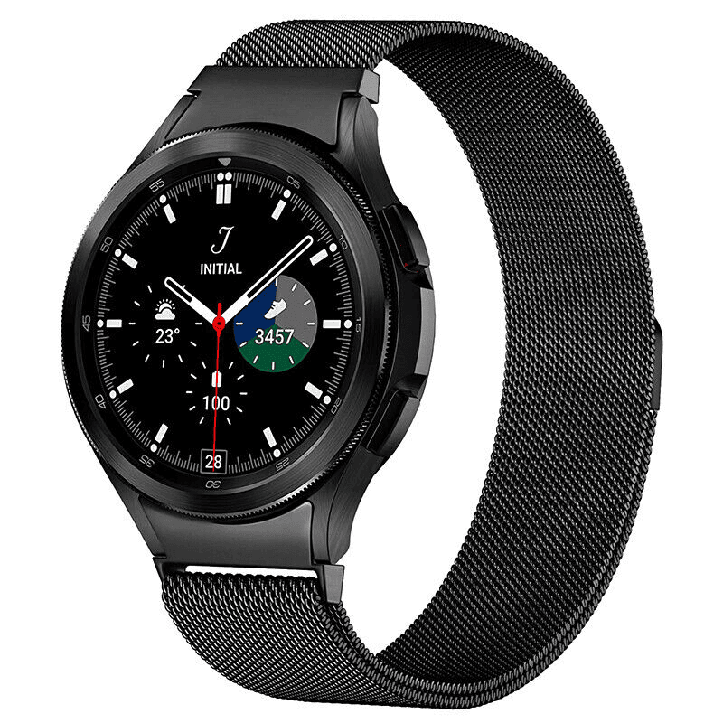 For Samsung Galaxy Watch 7 FE 6 5 4 3 Pro Gear S2 Stainless Steel Adjustable Milanese Magnetic Wristband Strap Loop