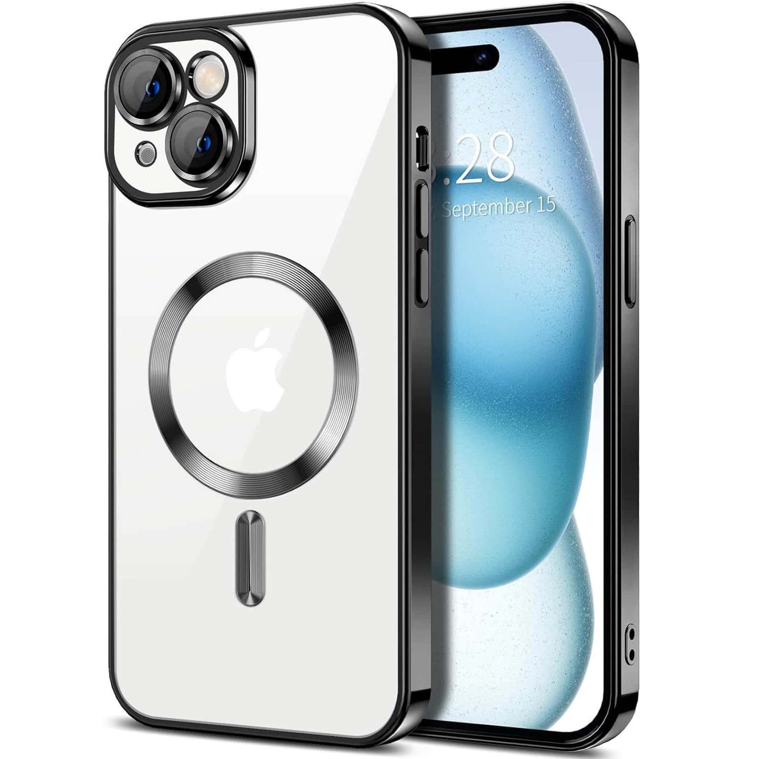 For Apple iPhone 15/15Pro/15 Pro Max /15 Plus MagSafe Magnetic Case with HaloLock Shockproof Protective Electroplating Clear Cover