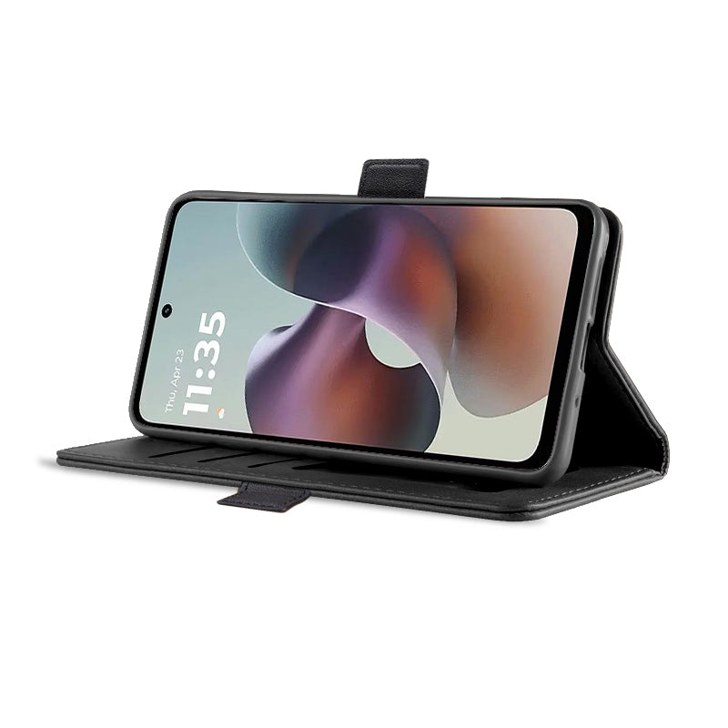 For Motorola Moto G56 5G SupRShield Case Leather Card Holder Wallet Flip Cover