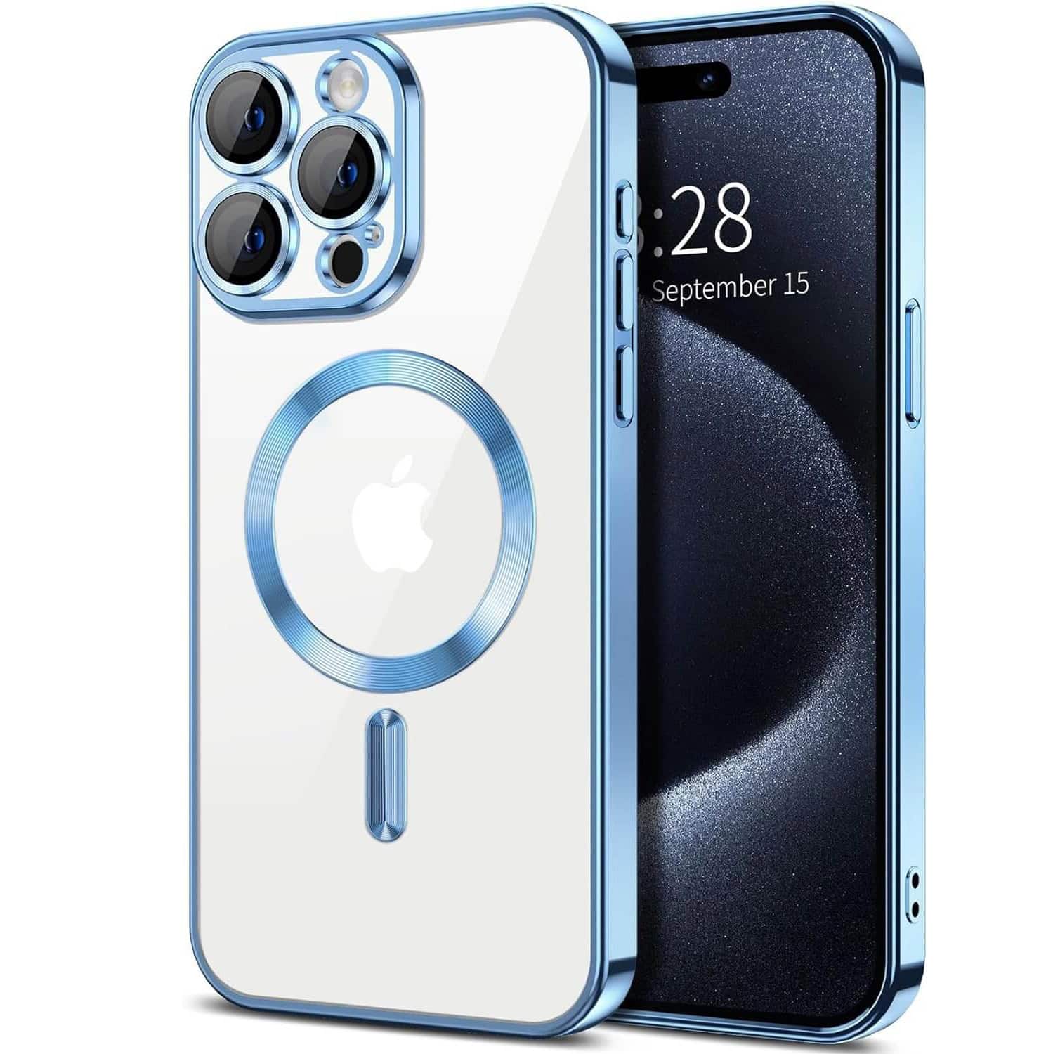 For Apple iPhone 15 Pro MagSafe Magnetic Case with HaloLock Shockproof Protection Electroplating Clear Cover