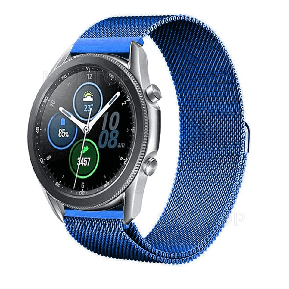 For Samsung Galaxy Watch 6 /5 /4 /3 Pro /Gear S2 Stainless Steel Adjustable Milanese Wristband Strap Loop