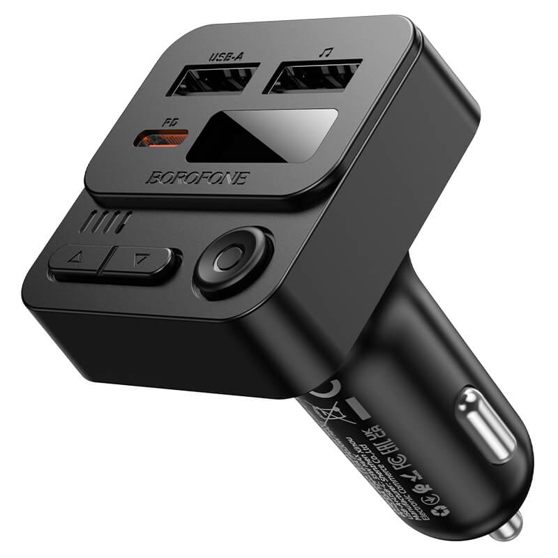 Borofone BC60 BT 5.4 Hero 35W PD20W USB Type C Fast Car Charger (1A1C) Car Player Wireless Bluetooth FM transmitter