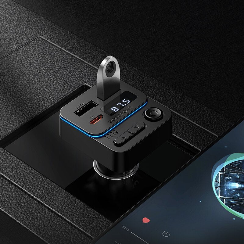 Borofone BC60 BT 5.4 Hero 35W PD20W USB Type C Fast Car Charger (1A1C) Car Player Wireless Bluetooth FM transmitter