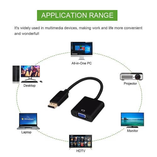 DisplayPort to VGA Adapter 1080P Converter Display Port DP to VGA Adapter Male to Female Connector For Computer, Desktop, Laptop, PC, Monitor, Projector, HDTV