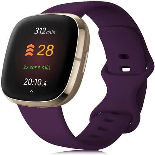For Fitbit Versa 3/Versa 4/Sense/Sense 2 Band Soft Silicone Adjustable Strap Wristband Replacement Sports Bands Loop