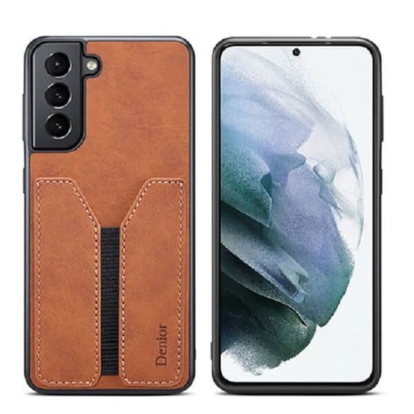 Denior For Samsung Galaxy S21 | S21 FE | S21 Ultra Leather Case with Elastic Wallet Card Holder Slot Pocket Cover