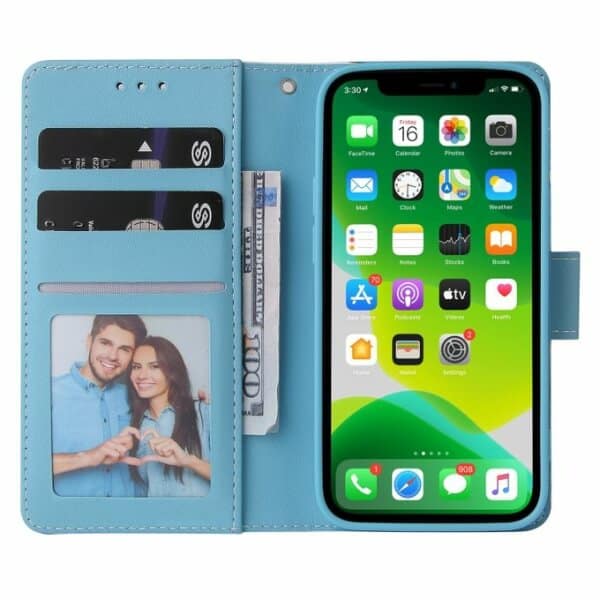 Fashion Design For Apple iPhone 11 Case Marble Painting Pattern With Lanyard Flip Wallet Case Leather Card Slots Stand Cover (Blue Gilding)