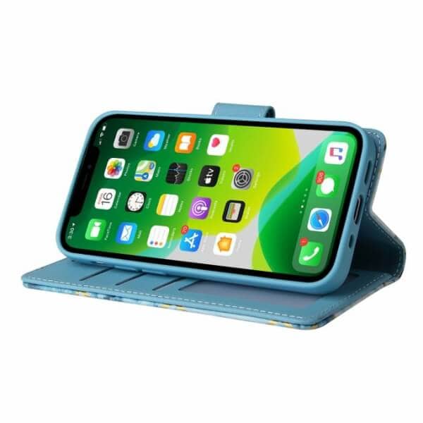 Fashion Design For Apple iPhone 11 Case Marble Painting Pattern With Lanyard Flip Wallet Case Leather Card Slots Stand Cover (Blue Gilding)
