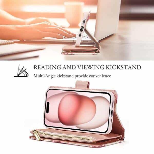 Fashion Design For Apple iPhone 15 Case Marble Painting Pattern With Lanyard Flip Wallet Case Leather Card Slots Stand Cover