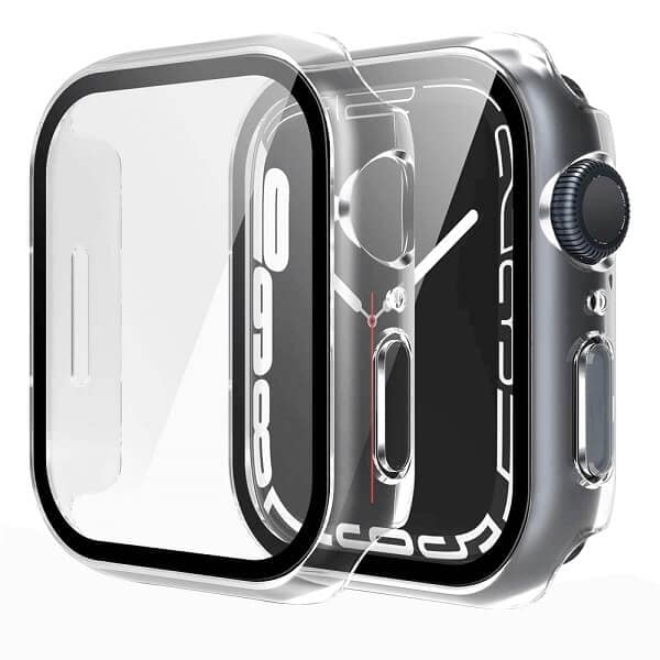 For Apple Watch 40 41 42 44 45mm Hard Case iWatch Gel Case With Built-In Screen Protector