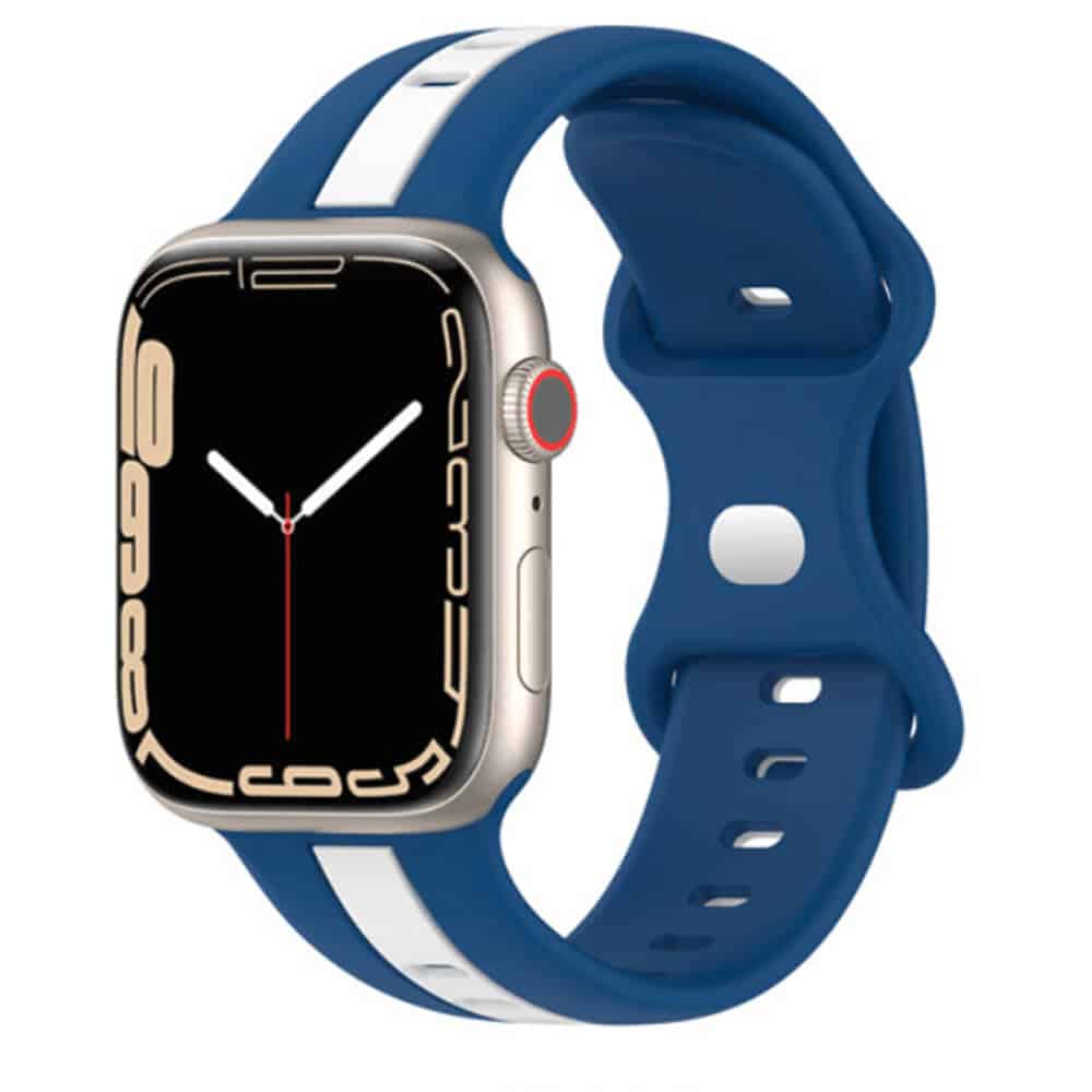 For Apple Watch Series 8 7 SE 6 5 4 3 2 1 Ultra Replacement Duel Colour Silicon Wrist Band 38mm 40mm 41mm 42mm 44mm 45mm 49mm iWatch Wristband Loop Strap