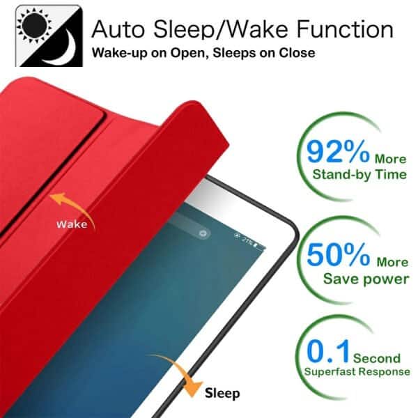 For Apple iPad Pro 11 inch 2020 2018 Folio Auto Sleep Wake Cover Soft Flexible Case Case (Red)