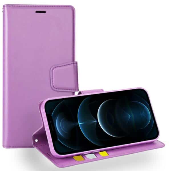 For Apple iPhone 12 Pro Max Hanman Wallet Case Flip Leather Card Slots Magnetic Stand Cover