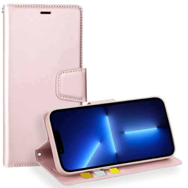 For Apple iPhone 13 Pro Hanman Wallet Case Flip Leather Card Slots Magnetic Stand Cover