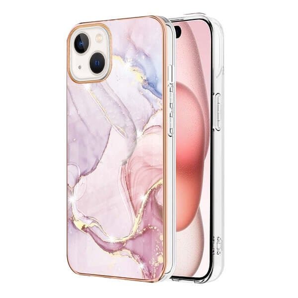For Apple iPhone 15 Case Hard back Marble Pattern Slim Design Enhanced Camera and Screen Protection Girls and Women Cover