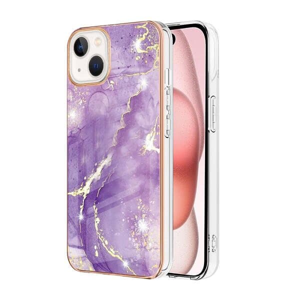 For Apple iPhone 15 Case Hard back Marble Pattern Slim Design Enhanced Camera and Screen Protection Girls and Women Cover