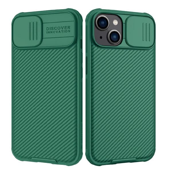 For Apple iPhone 15 Nillkin Case, CamShield Series Shockproof Heavy Duty Protective Case With Slide Camera Cover - Green
