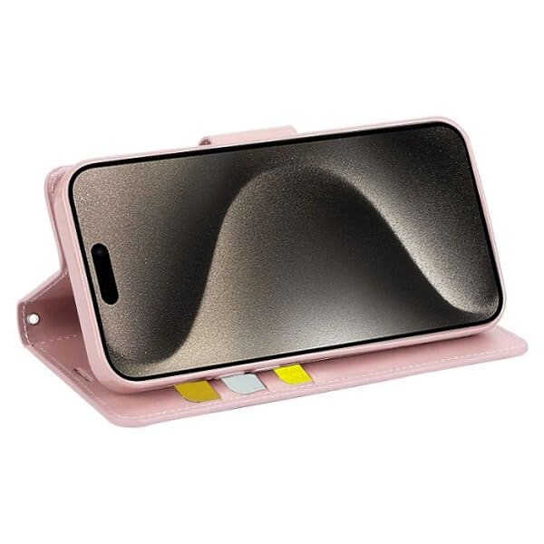 For Apple iPhone 15 Pro Max Hanman Wallet Case Flip Leather Card Slots Magnetic Stand Cover