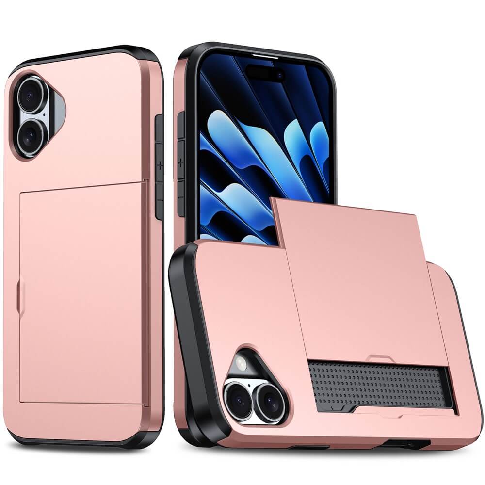 For Apple iPhone 17 | 17 Air | 17 Pro | iPhone 17 Pro Max Slide Armor Card Holder Wallet Protective Shockproof Hard Dual Layer Back Cover