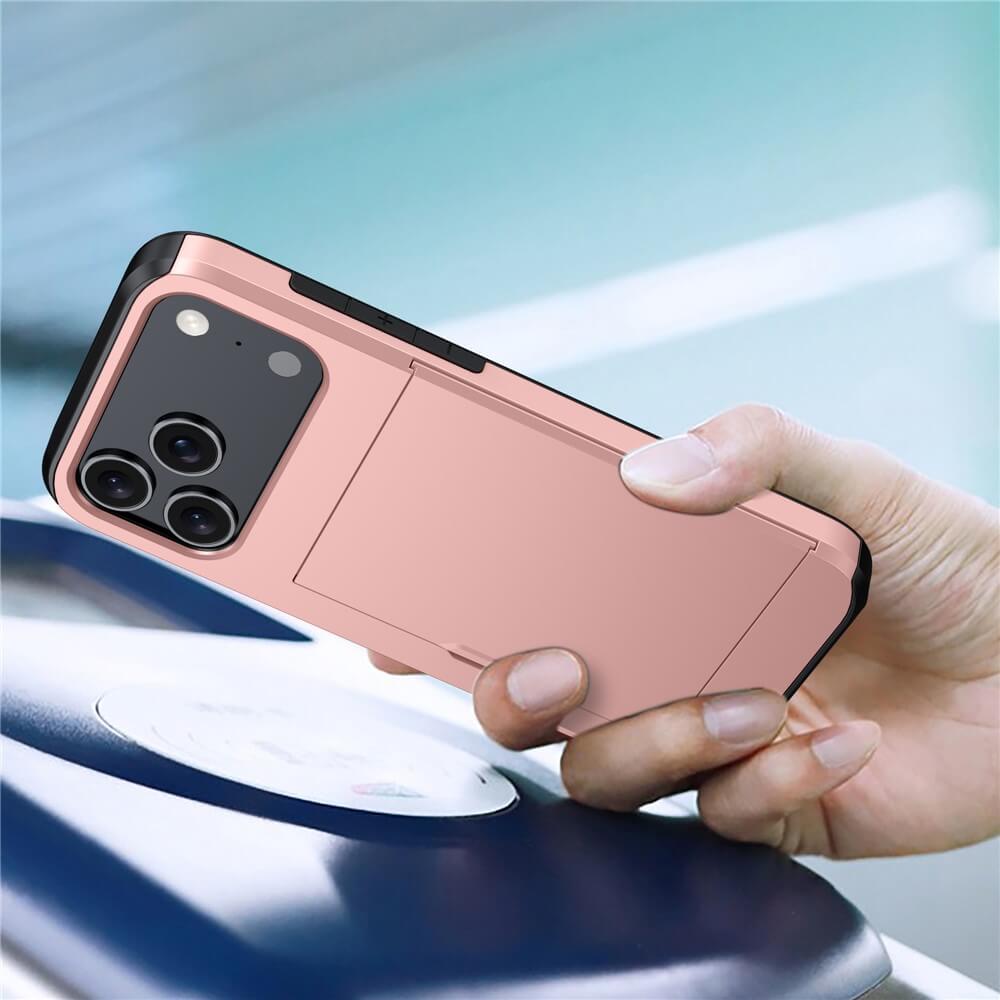 For Apple iPhone 17 | 17 Air | 17 Pro | iPhone 17 Pro Max Slide Armor Card Holder Wallet Protective Shockproof Hard Dual Layer Back Cover