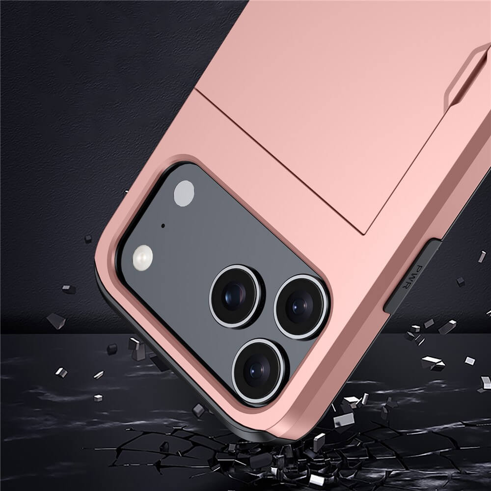 For Apple iPhone 17 | 17 Air | 17 Pro | iPhone 17 Pro Max Slide Armor Card Holder Wallet Protective Shockproof Hard Dual Layer Back Cover