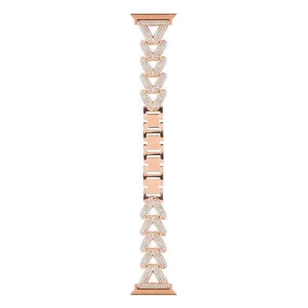 For Apple iWatch V Shape Bling Rhinestones 38 40 41 42 44 45 49mm Bracelet Strap Wristband