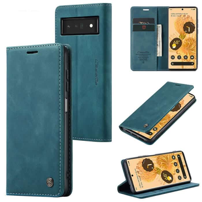 For Google Pixel 6A Caseme Case RFID Blocking Retro Flip Premium Leather Card Holder Wallet Cover