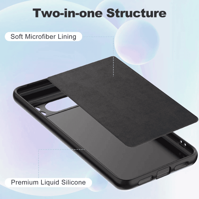 For Google Pixel 8Pixel 8A Pixel 8 Pro Liquid Silicone Silky Soft Touch Full Protective Anti Scratch Cover with Microfiber Lining Back Case