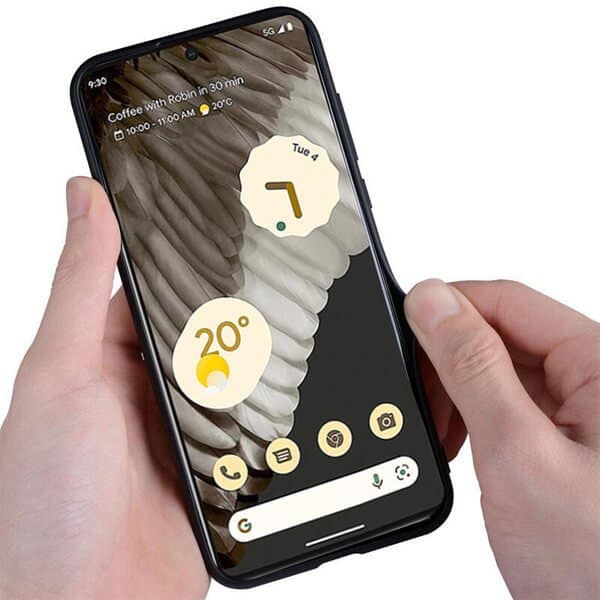 For Google pixel 7 Pro AIORIA Textile Fabric Shockproof Soft TPU Heavy Duty Slim Back Case Cover (Black)