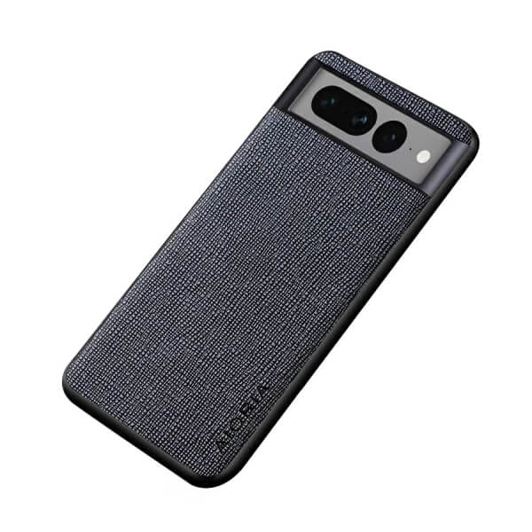 For Google pixel 7 Pro AIORIA Textile Fabric Shockproof Soft TPU Heavy Duty Slim Back Case Cover (Black)