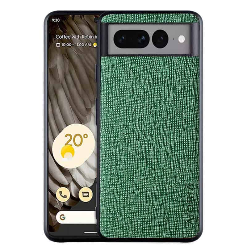 For Google pixel 7 Pro AIORIA Textile Fabric Shockproof Soft TPU Heavy Duty Slim Back Case Cover (Green)